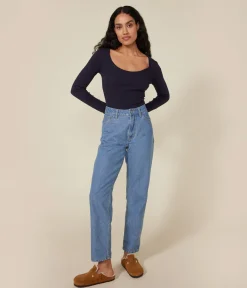 Petit Bateau Homewear|Bhs, Slips, Bodys*Damen-Body aus Baumwolle und Elastan blau SMOKING