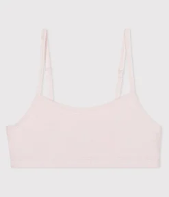 Petit Bateau Bhs, Slips, Bodys*Damen-Bustier aus einfarbiger Baumwolle mit Elastan rosa FLEUR