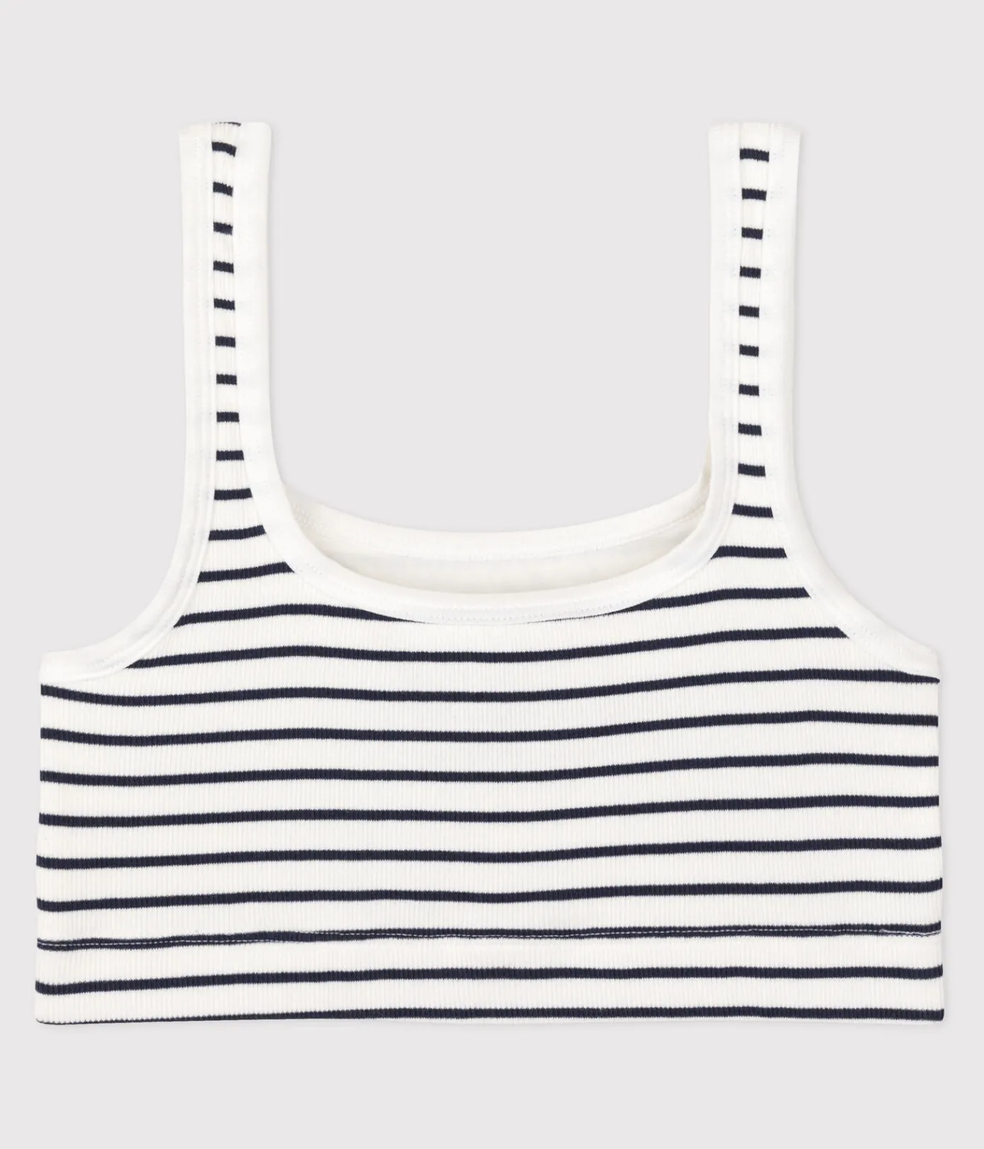 Petit Bateau Bhs, Slips, Bodys*Damen-Bustier aus gestreifter Baumwolle mit Elastan weiss MARSHMALLOW/blau SMOKING