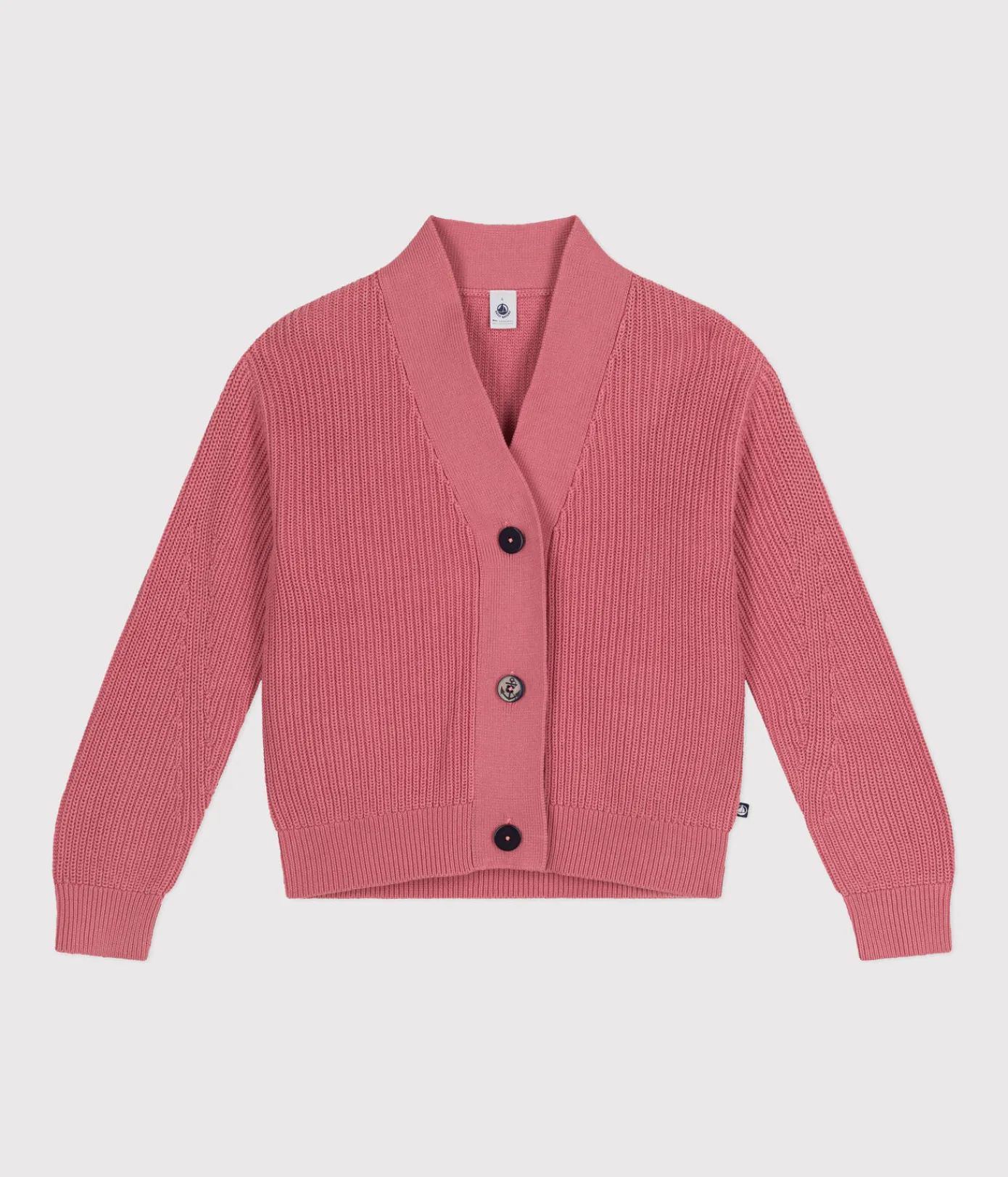Petit Bateau Homewear|Streifenshirts, Pullover, Cardigans*Damen-Cardigan aus Baumwolle rosa ROSEWOOD