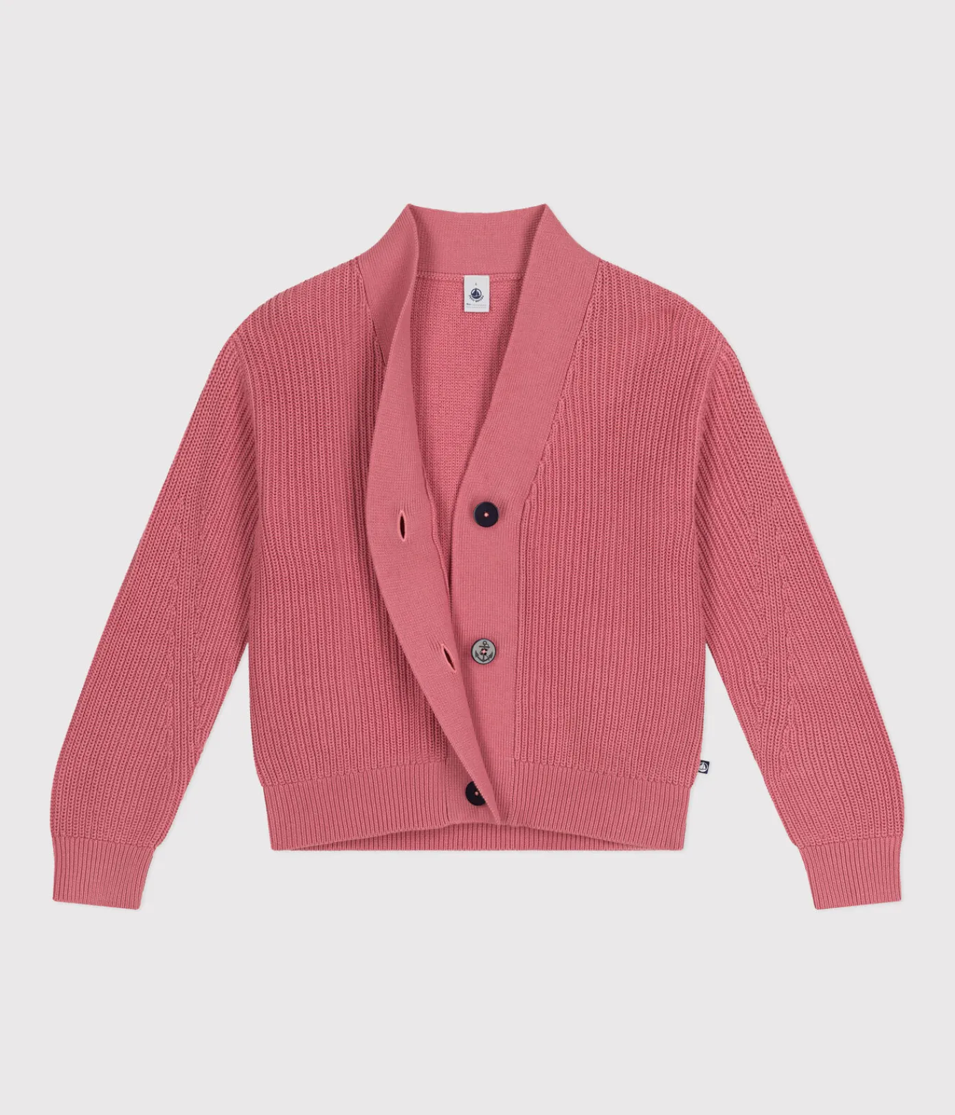 Petit Bateau Homewear|Streifenshirts, Pullover, Cardigans*Damen-Cardigan aus Baumwolle rosa ROSEWOOD