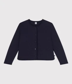Petit Bateau Homewear|Streifenshirts, Pullover, Cardigans*Damen-Cardigan aus Doppeljersey blau SMOKING