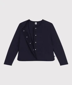 Petit Bateau Homewear|Streifenshirts, Pullover, Cardigans*Damen-Cardigan aus Doppeljersey blau SMOKING