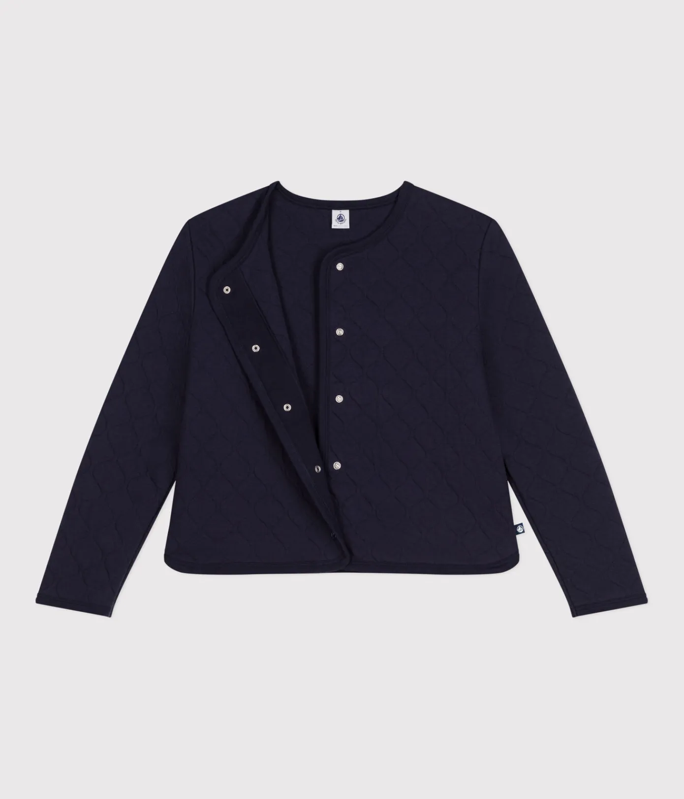 Petit Bateau Homewear|Streifenshirts, Pullover, Cardigans*Damen-Cardigan aus Doppeljersey blau SMOKING