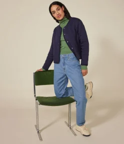 Petit Bateau Homewear|Streifenshirts, Pullover, Cardigans*Damen-Cardigan aus Doppeljersey blau SMOKING