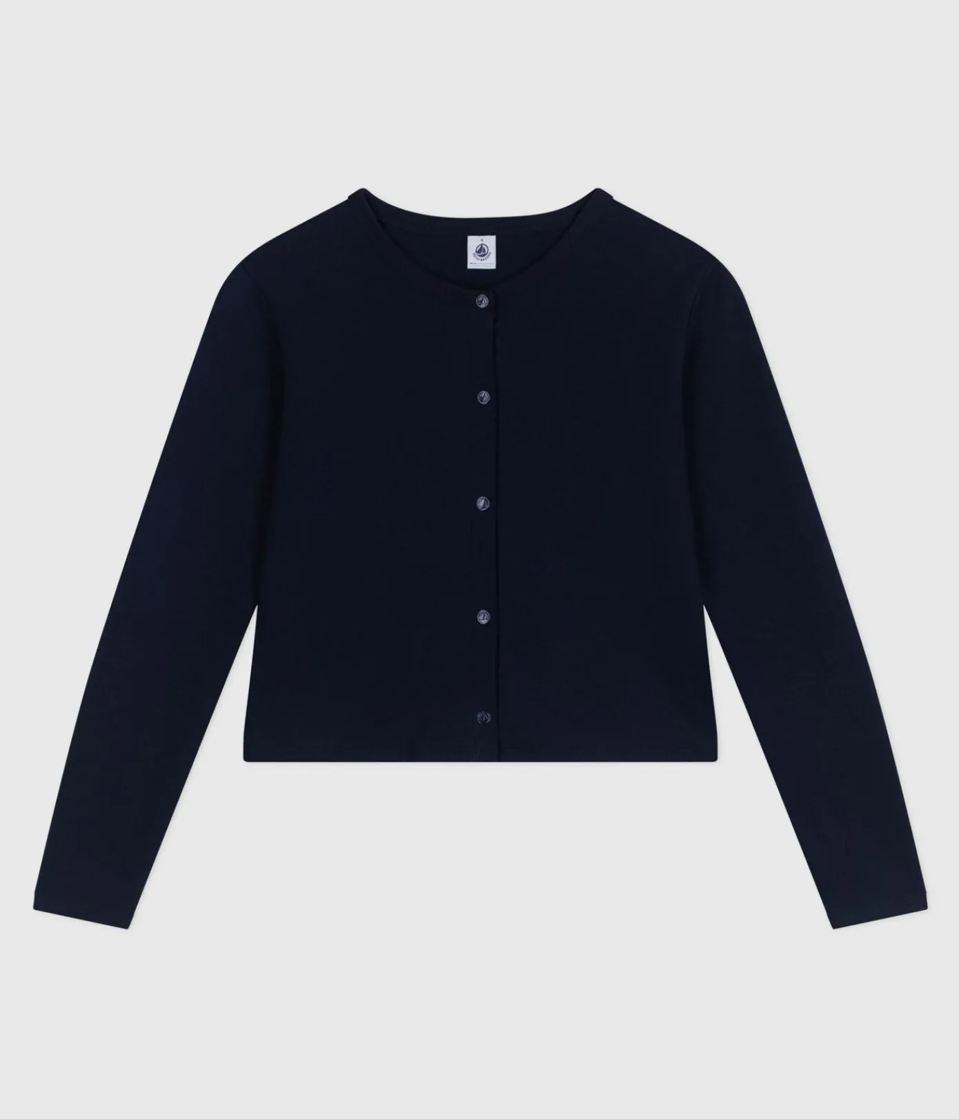 Petit Bateau Homewear|Streifenshirts, Pullover, Cardigans*Damen-Cardigan aus einfarbiger Baumwolle blau SMOKING