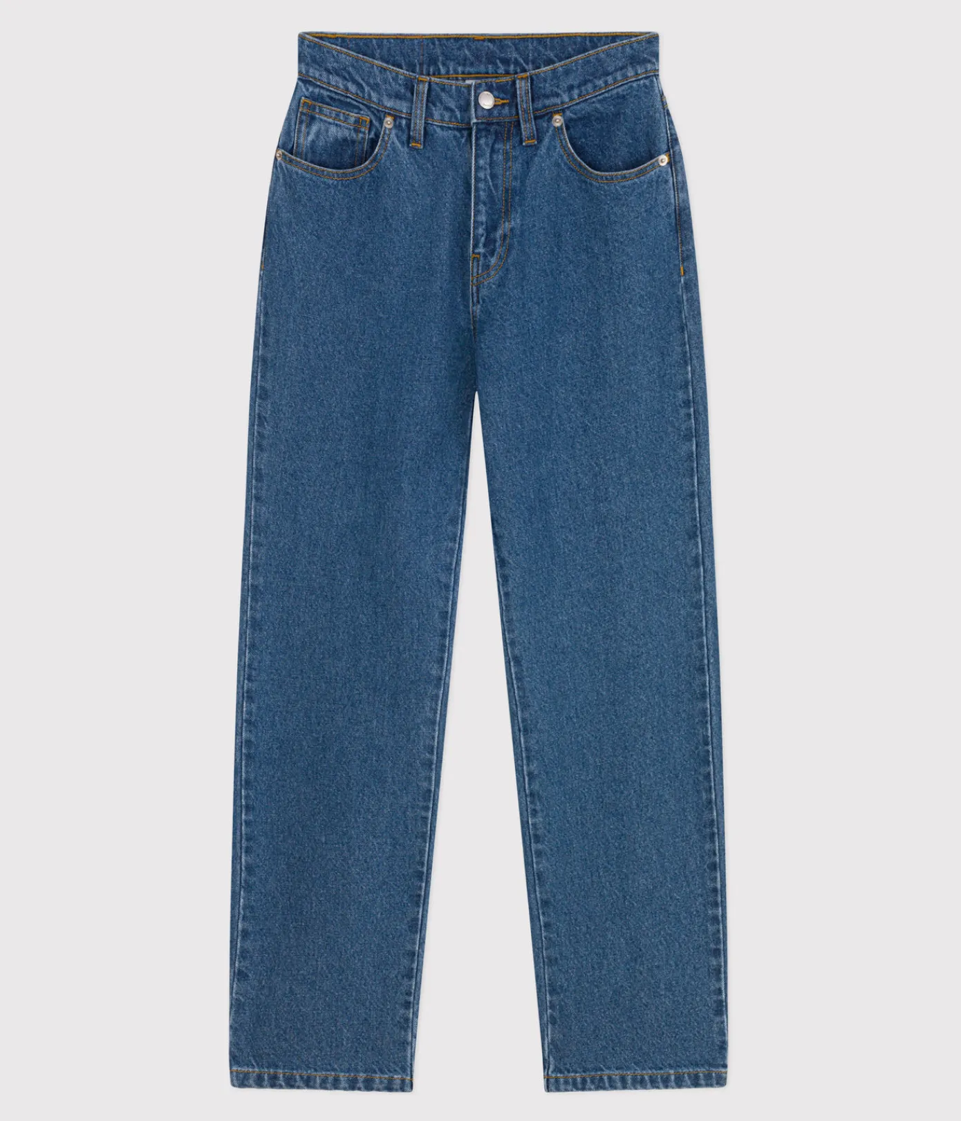 Petit Bateau Kleider, Hosen*Damen-Hose mit geradem Schnitt aus Denim blau DENIM MOYEN