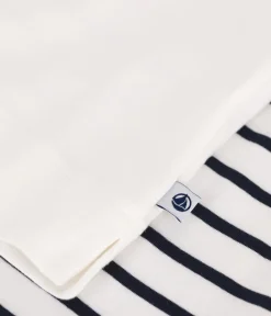 Petit Bateau Schlafanzüge, Nachthemden*Damen-Kurzpyjama aus Baumwolle mit Herzmotiv weiss MARSHMALLOW/blau SMOKING