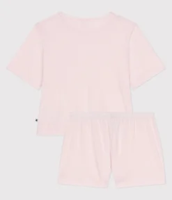 Petit Bateau Schlafanzüge, Nachthemden*Damen-Kurzpyjama aus Baumwolle rosa FLEUR