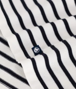 Petit Bateau Homewear|Streifenshirts, Pullover, Cardigans*Damen-Marinepullover aus Baumwolle mit Streifen weiss MARSHMALLOW/blau SMOKING
