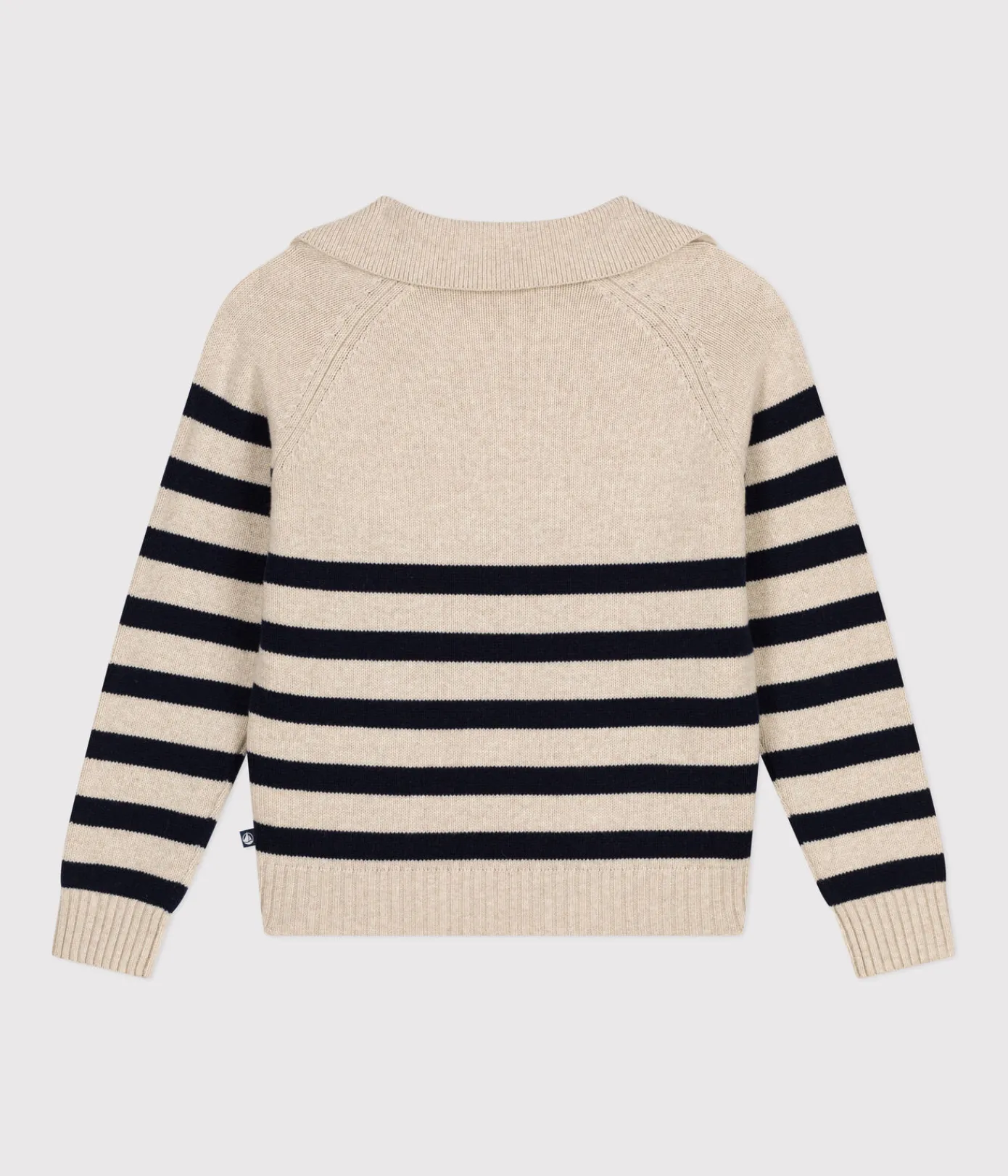 Petit Bateau Streifenshirts, Pullover, Cardigans*Damen-Pullover aus Wolle und Baumwolle weiss AVALANCHE/blau SMOKING