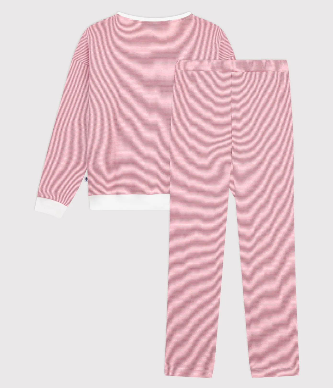 Petit Bateau Homewear|Schlafanzüge, Nachthemden*Damen-Pyjama aus Baumwolle mit Streifen rosa ROSEWOOD/ MARSHMALLOW