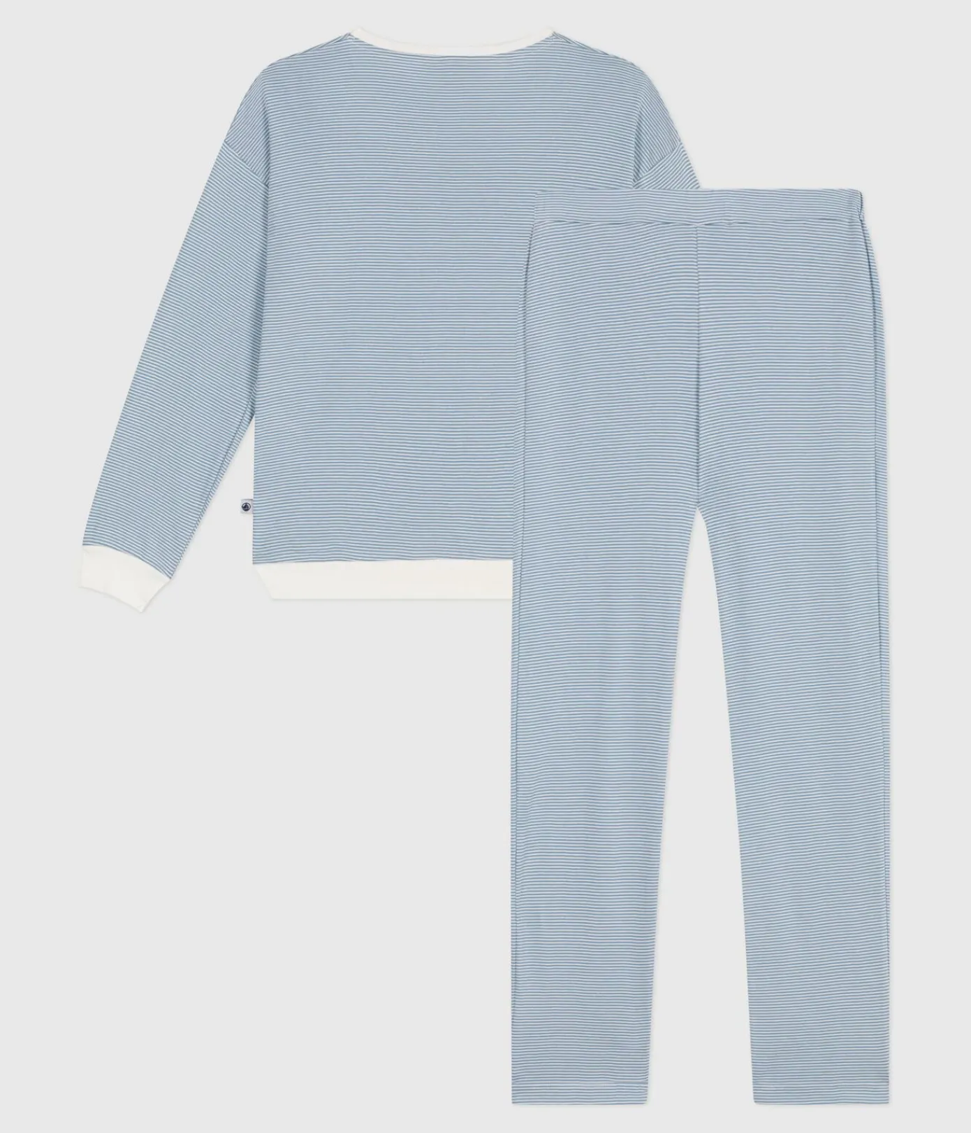 Petit Bateau Homewear|Schlafanzüge, Nachthemden*Damen-Pyjama aus Baumwolle mit Streifen ADRIATIC/ MARSHMALLOW