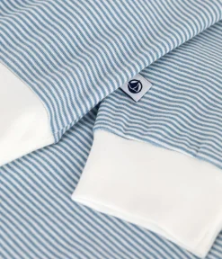 Petit Bateau Homewear|Schlafanzüge, Nachthemden*Damen-Pyjama aus Baumwolle mit Streifen ADRIATIC/ MARSHMALLOW