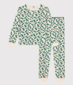 Petit Bateau Homewear|Schlafanzüge, Nachthemden*Damen-Pyjama aus Baumwolle mit Tannenbaum-Motiv weiss AVALANCHE/ MULTICO