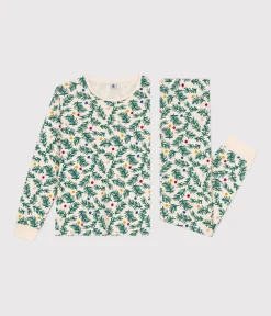 Petit Bateau Homewear|Schlafanzüge, Nachthemden*Damen-Pyjama aus Baumwolle mit Tannenbaum-Motiv weiss AVALANCHE/ MULTICO