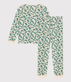 Petit Bateau Homewear|Schlafanzüge, Nachthemden*Damen-Pyjama aus Baumwolle mit Tannenbaum-Motiv weiss AVALANCHE/ MULTICO
