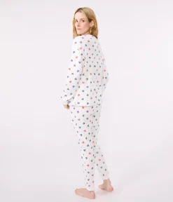 Petit Bateau Homewear|Schlafanzüge, Nachthemden*Damen-Pyjama aus Baumwolle mit Herzmotiv weiss MARSHMALLOW/weiss MULTICO