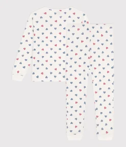 Petit Bateau Homewear|Schlafanzüge, Nachthemden*Damen-Pyjama aus Baumwolle mit Herzmotiv weiss MARSHMALLOW/weiss MULTICO