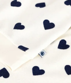 Petit Bateau Homewear|Schlafanzüge, Nachthemden*Damen-Pyjama aus Baumwoll-Frottee mit Herzmotiv blau MILK/ SOIR