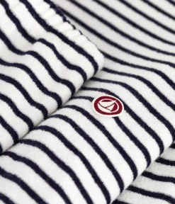 Petit Bateau Homewear|Schlafanzüge, Nachthemden*Damen-Pyjama aus Baumwoll-Frottee mit Streifen blau MILK/ SOIR