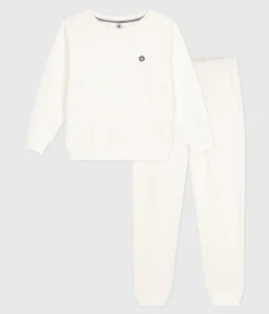 Petit Bateau Homewear|Schlafanzüge, Nachthemden*Damen-Pyjama aus einfarbigem Baumwoll-Frottee naturfarben MILK