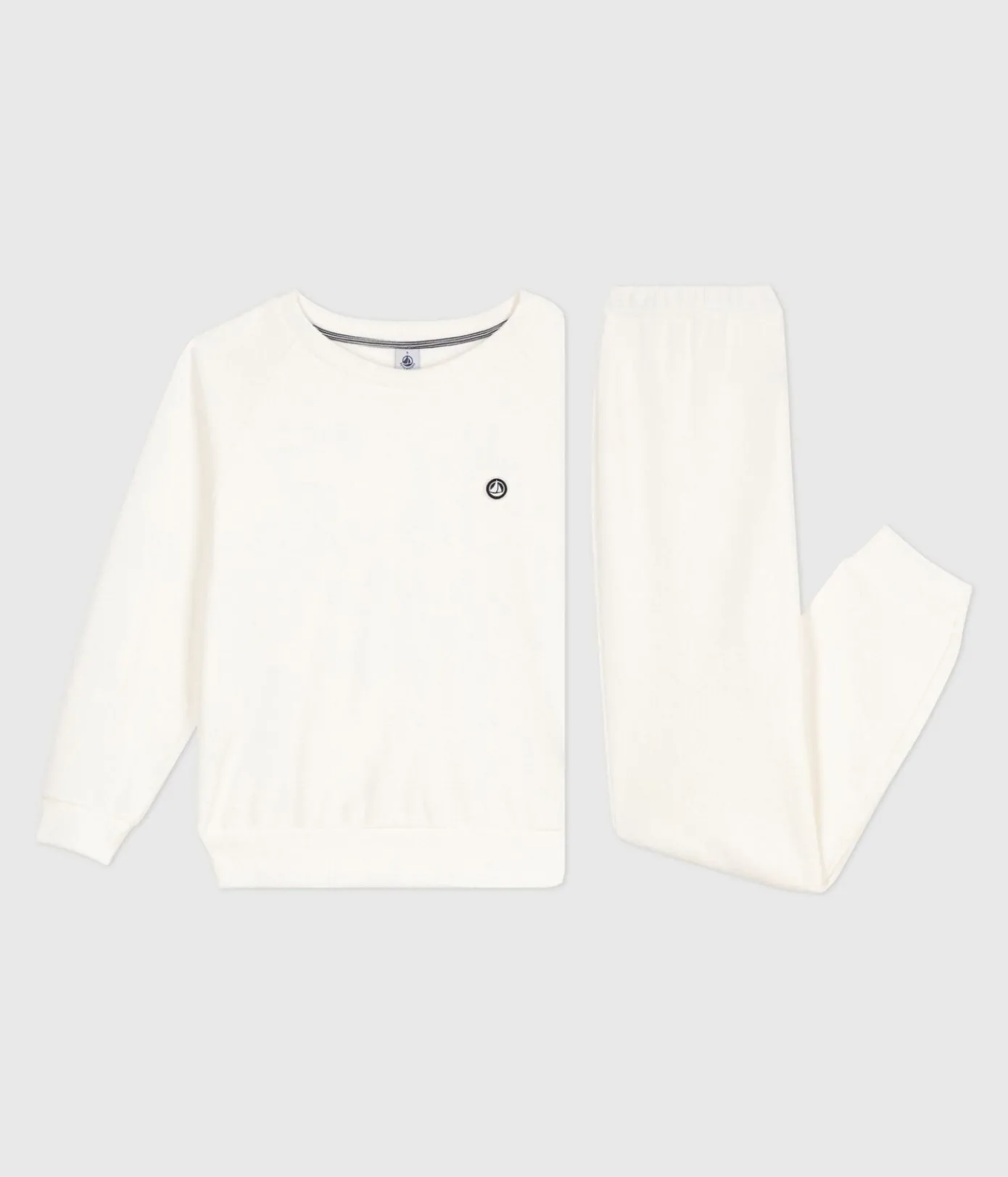 Petit Bateau Homewear|Schlafanzüge, Nachthemden*Damen-Pyjama aus einfarbigem Baumwoll-Frottee naturfarben MILK