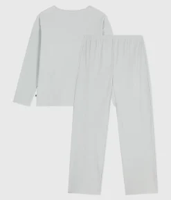 Petit Bateau Schlafanzüge, Nachthemden|Homewear*Damen-Pyjama aus einfarbigem Nicki mit geradem Bein CO2