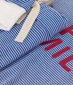 Petit Bateau Homewear|Schlafanzüge, Nachthemden*Damen-Pyjama aus gestreifter Baumwolle blau CALVIN/ MARSHMALLOW