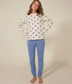 Petit Bateau Homewear|Schlafanzüge, Nachthemden*Damen-Pyjama mit zwei Stoffen aus Baumwolle blau BEACH/ AVALANCHE