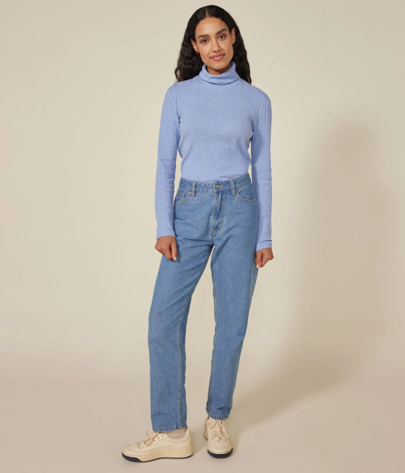 Petit Bateau Homewear|Alle Langarmshirts*Damen-Rollkragenshirt blau SKY CHINE