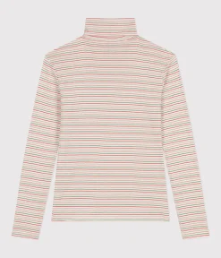 Petit Bateau Homewear|Alle Langarmshirts*Damen-Rollkragenshirt weiss AVALANCHE/ MULTICO