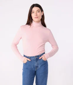 Petit Bateau Homewear|Alle Langarmshirts*Damen-Rollkragenshirt rosa JOLI