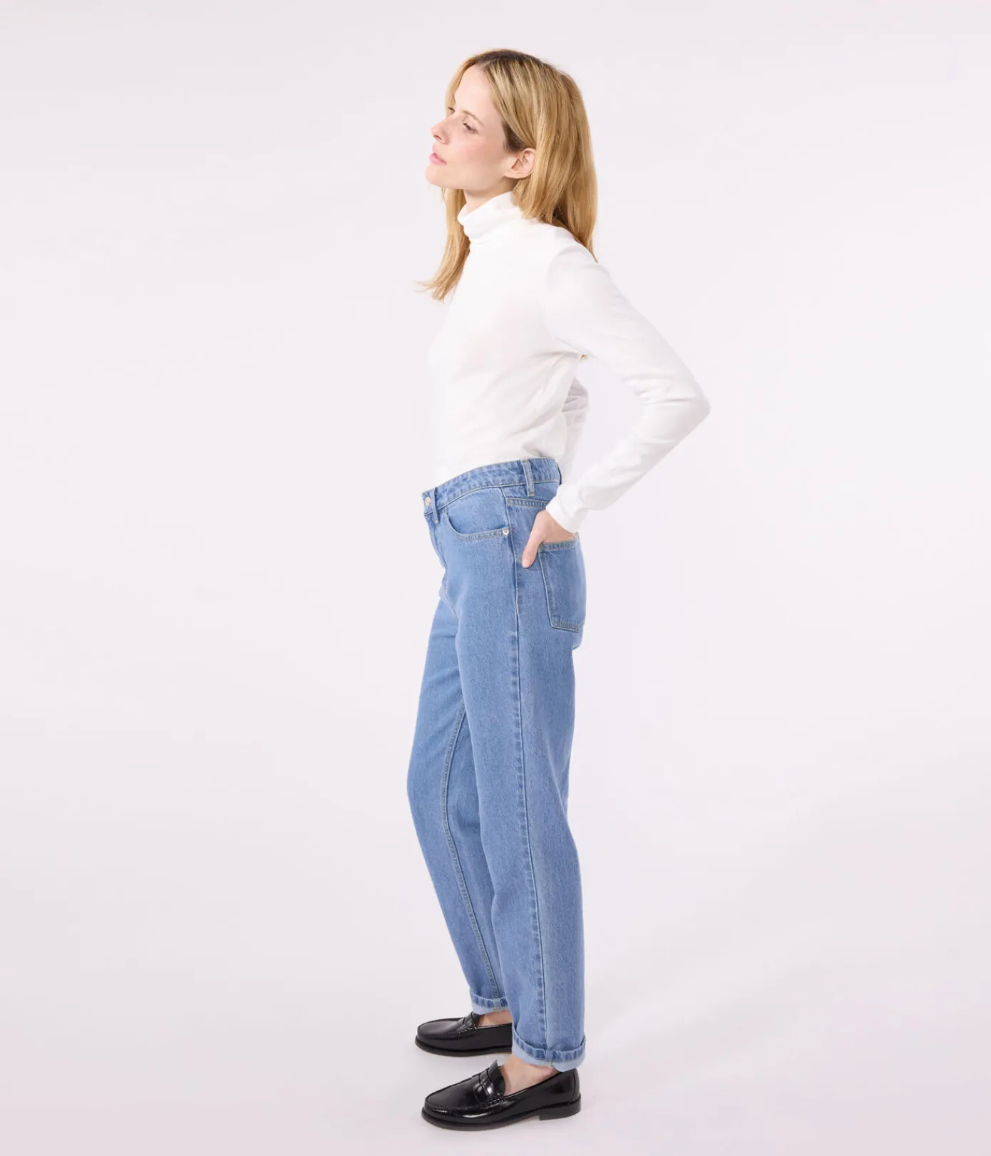 Petit Bateau Homewear|Alle Langarmshirts*Damen-Rollkragenshirt weiss ECUME