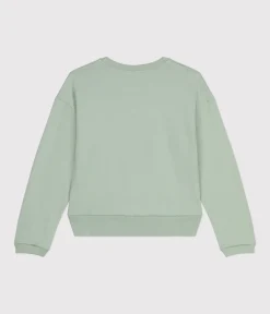 Petit Bateau Streifenshirts, Pullover, Cardigans*Damen-Sweatshirt aus Molton grün HERBIER