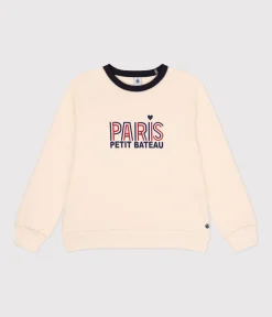 Petit Bateau Streifenshirts, Pullover, Cardigans*Damen-Sweatshirt aus Molton naturfarben AVALANCHE