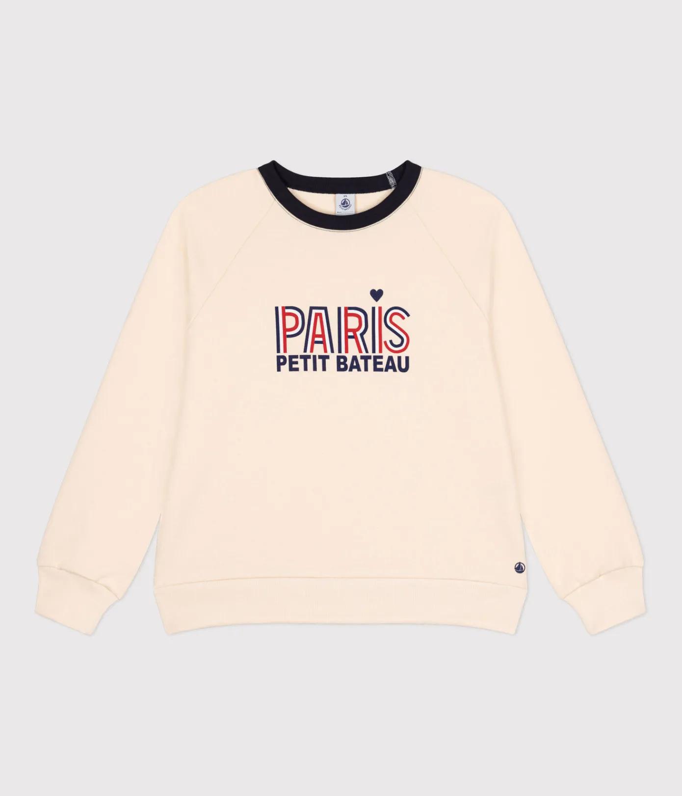 Petit Bateau Streifenshirts, Pullover, Cardigans*Damen-Sweatshirt aus Molton naturfarben AVALANCHE