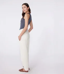 Petit Bateau Alle Tanktops|Das Ikonische (Slim)*Damen-Tanktop L’Iconique aus gestreifter Baumwolle blau SMOKING/weiss MARSHMALLOW