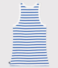 Petit Bateau Alle Tanktops|Das Ikonische (Slim)*Damen-Tanktop L’Iconique aus gestreifter Baumwolle weiss MARSHMALLOW/blau PERSE