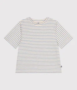 Petit Bateau Alle T-Shirts|T-Shirts, Tanktops*Damen-T-Shirt weiss AVALANCHE/ SKY CHINE