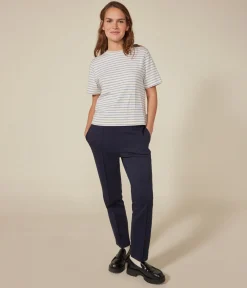 Petit Bateau Alle T-Shirts|T-Shirts, Tanktops*Damen-T-Shirt weiss AVALANCHE/ SKY CHINE