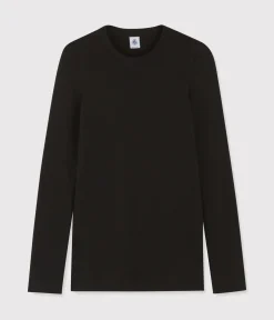 Petit Bateau Homewear|Alle Langarmshirts*Damen-T-Shirt aus Baumwolle mit Rundhalsausschnitt schwarz NOIR