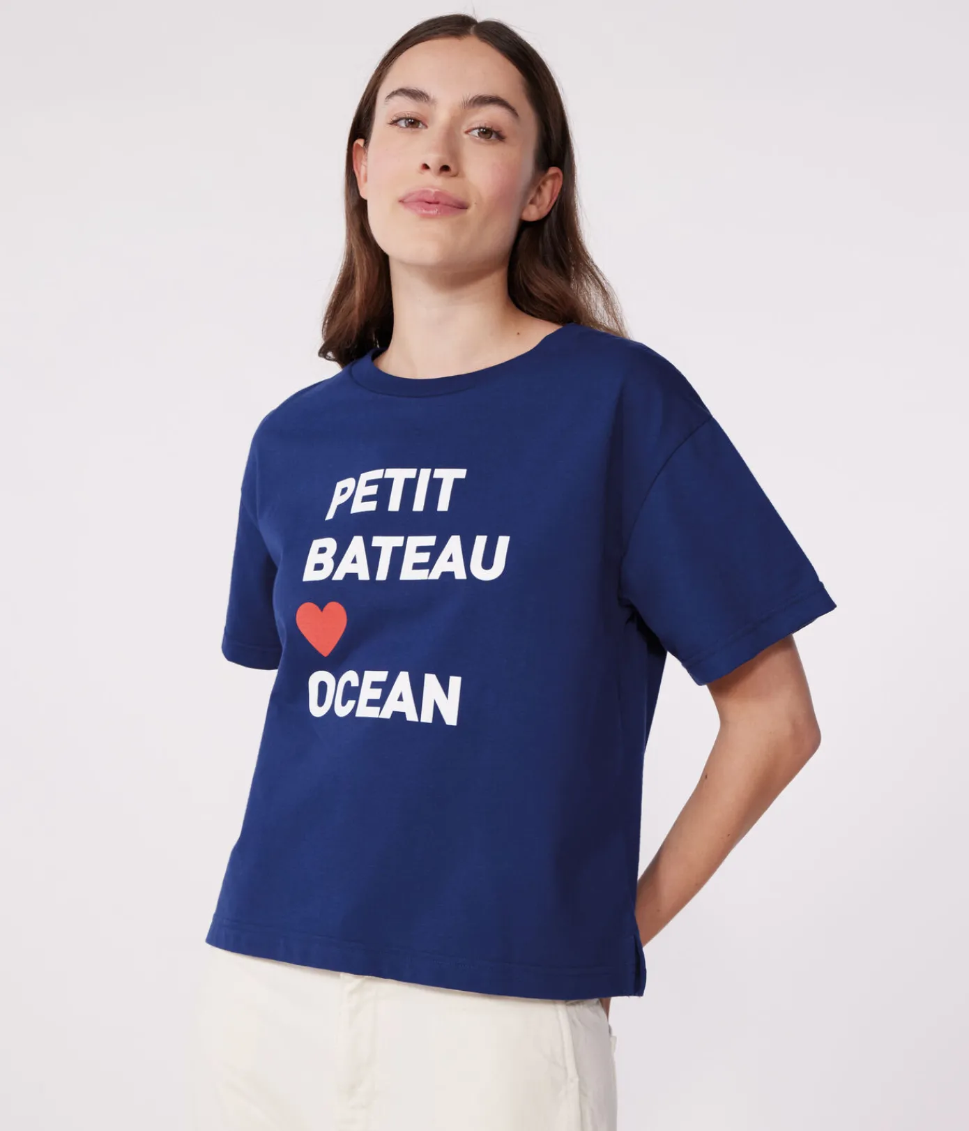 Petit Bateau Alle T-Shirts|T-Shirts, Tanktops*Damen-T-Shirt LE BOXY aus Baumwolle blau MEDIEVAL