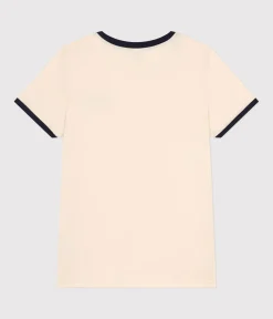 Petit Bateau Alle T-Shirts|Das Gerade (Regular)*Damen-T-Shirt Le Droit aus Baumwolle mit Paris-Motiv naturfarben AVALANCHE