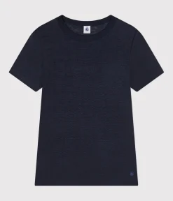 Petit Bateau Alle T-Shirts|T-Shirts Aus Leinen*Damen-T-Shirt L'Iconique aus Leinen blau SMOKING