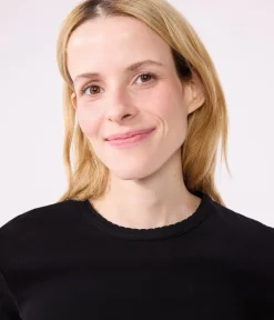 Petit Bateau Alle T-Shirts|Das Ikonische (Slim)*Damen-T-Shirt L’ICONIQUE aus Baumwolle mit Mäusezähnchen schwarz BLACK