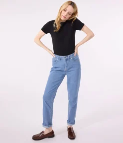 Petit Bateau Alle T-Shirts|Das Ikonische (Slim)*Damen-T-Shirt L’ICONIQUE aus Baumwolle mit Mäusezähnchen schwarz BLACK