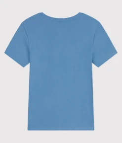 Petit Bateau Alle T-Shirts|Das Ikonische (Slim)*Damen-T-Shirt L'Iconique aus einfarbiger Baumwolle blau ALASKA