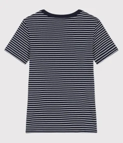 Petit Bateau Alle T-Shirts|Das Ikonische (Slim)*Damen-T-Shirt L'Iconique aus Baumwolle mit Streifen blau SMOKING/weiss MARSHMALLOW