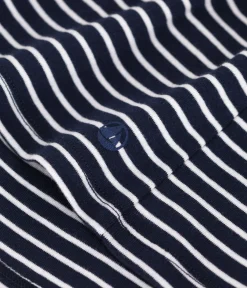 Petit Bateau Alle T-Shirts|Das Ikonische (Slim)*Damen-T-Shirt L'Iconique aus Baumwolle mit Streifen blau SMOKING/weiss MARSHMALLOW